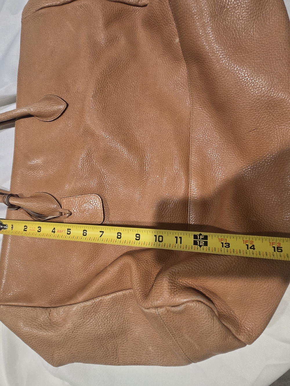 Susie Tompkins Large Pebbled Leather Tote in Tan - Picture 6 of 9